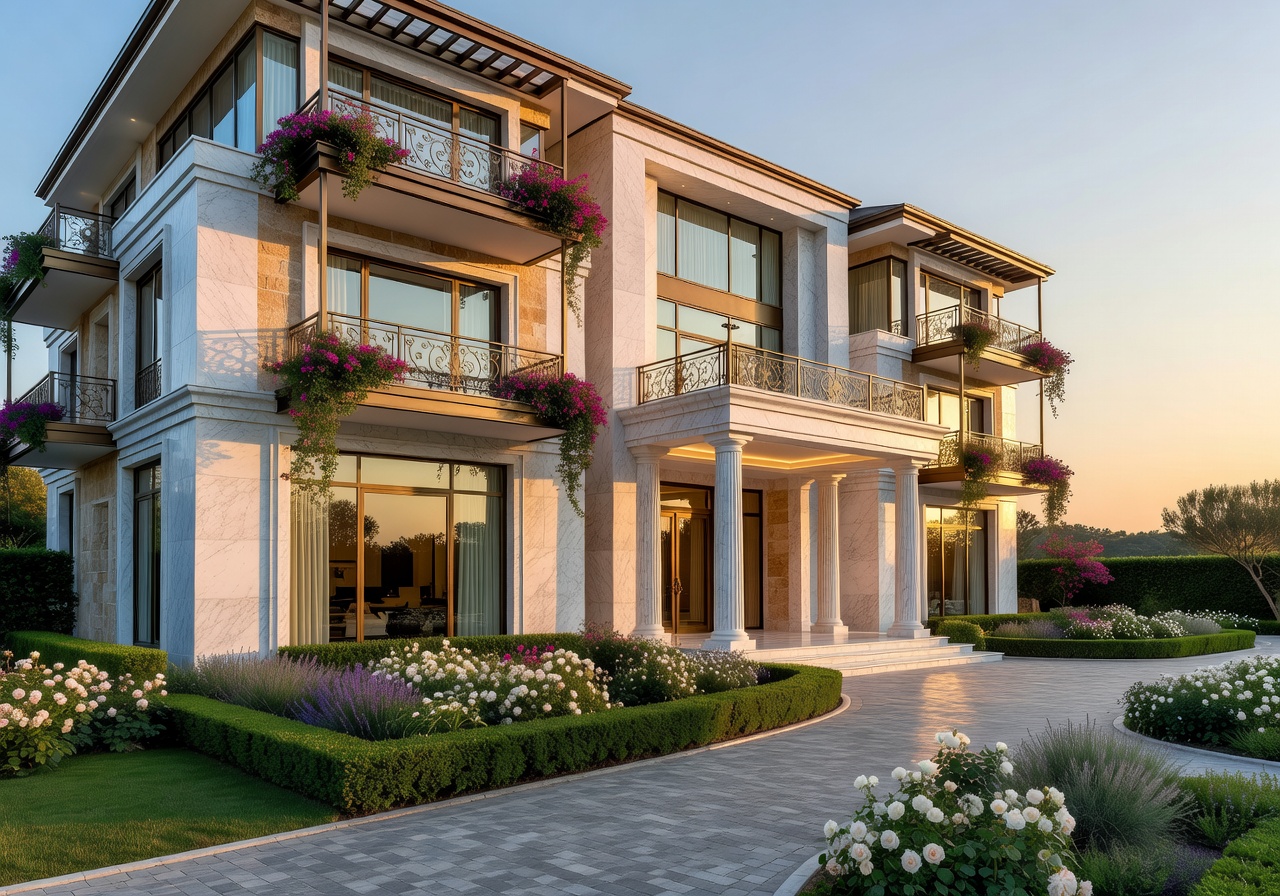 Beautiful hotel exterior architecture