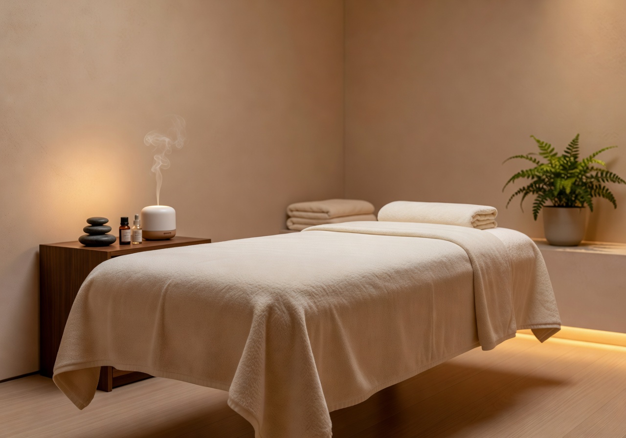 Relaxing spa and massage room
